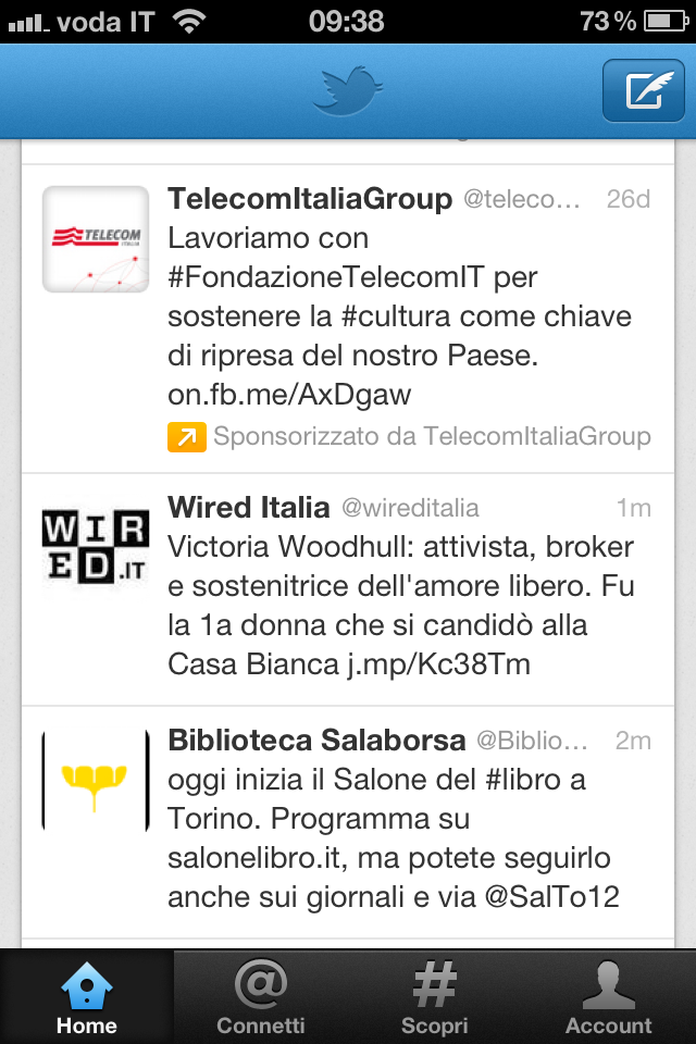 Il promoted tweet della Telecom