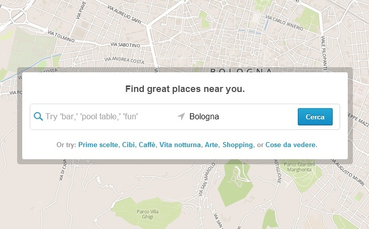 Foursquare local search con Esplora