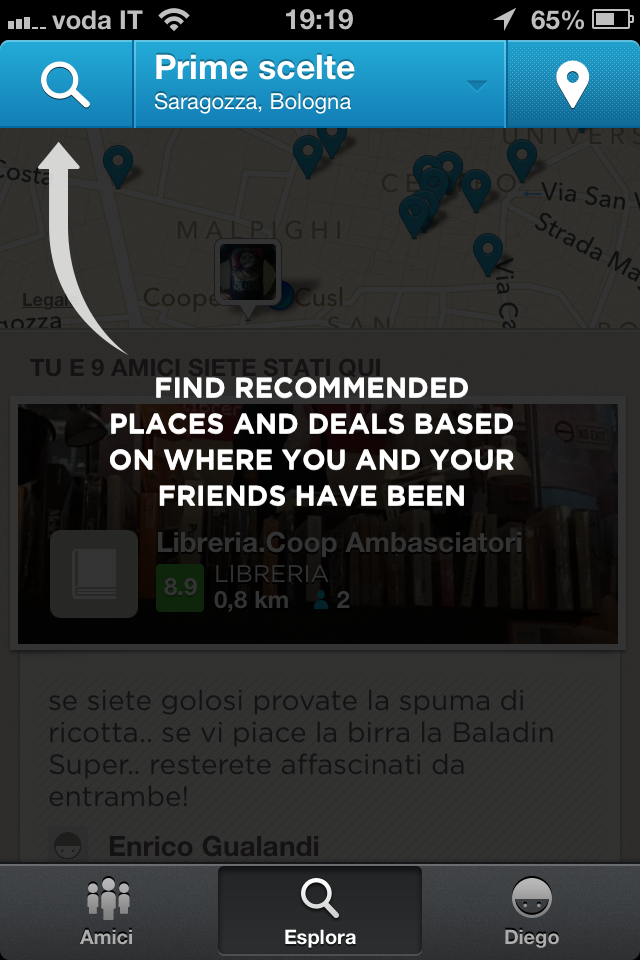 Foursquare esplora nuova versione app per iPhone