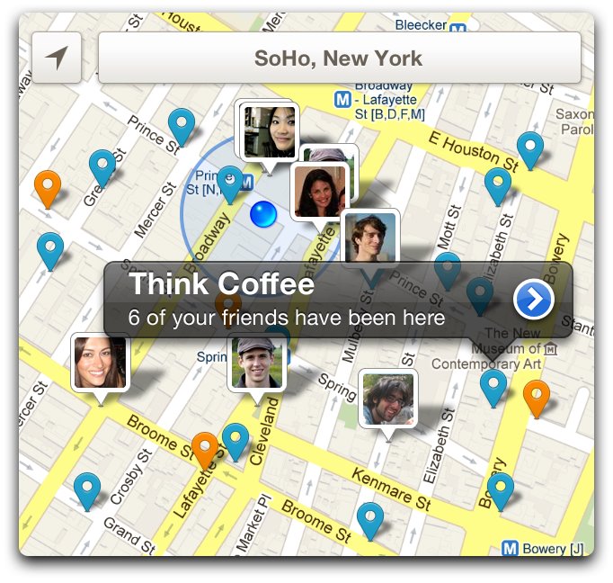 Nuove mappe per l'app di Foursquare