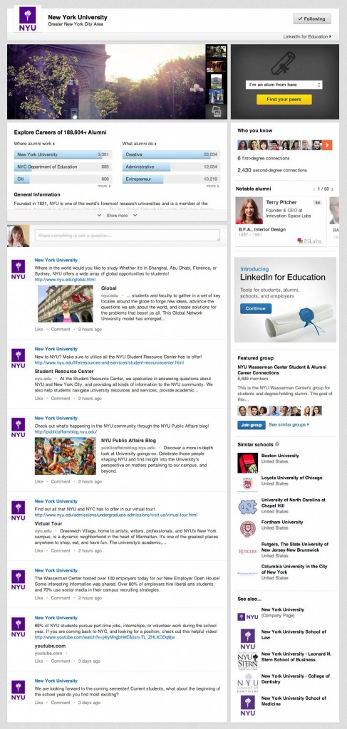 LinkedIn University Page