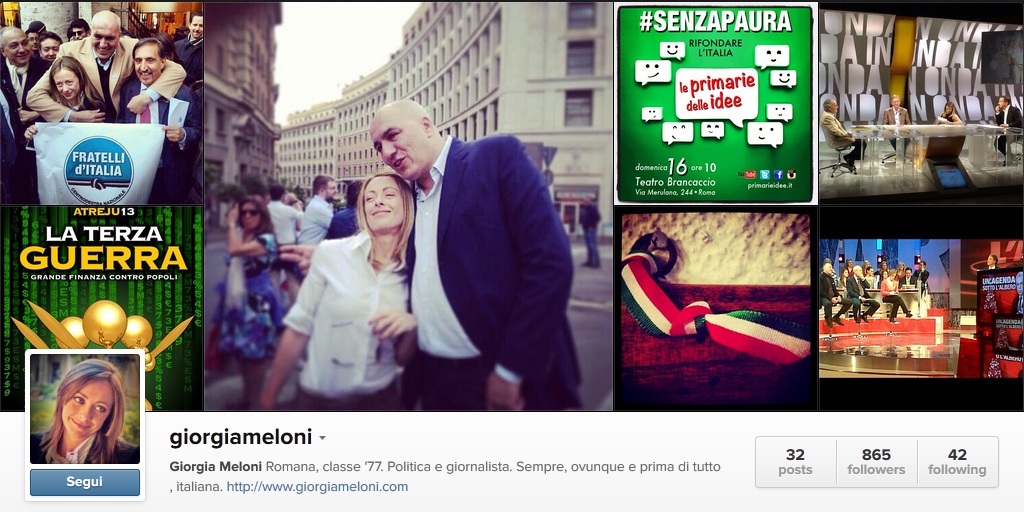 Giorgia Meloni su Instagram