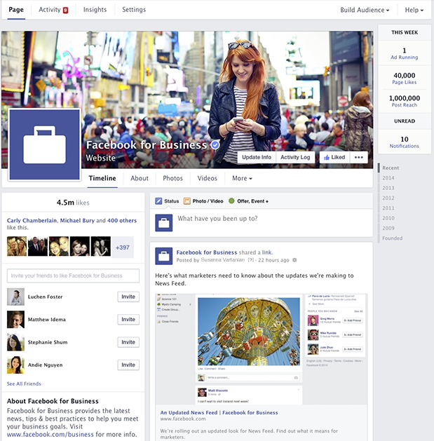 facebook nuove brand page
